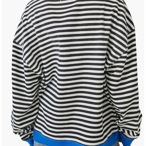 Free People Oversized Stripe Sweatshirt